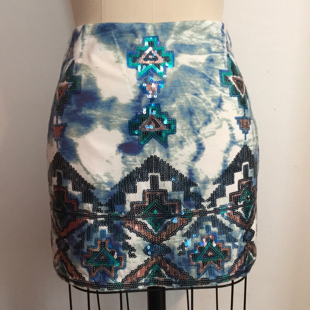 Express Sequin Mini Skirt